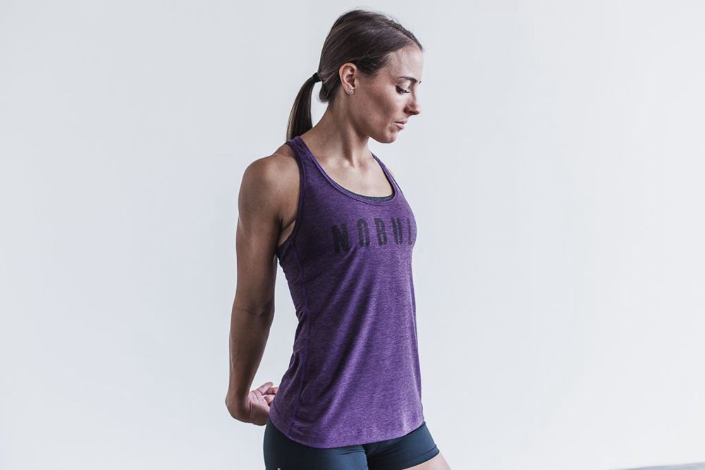 NOBULL Women's Racerback Tank Tops - Purple - Ireland (5237CBEQU)